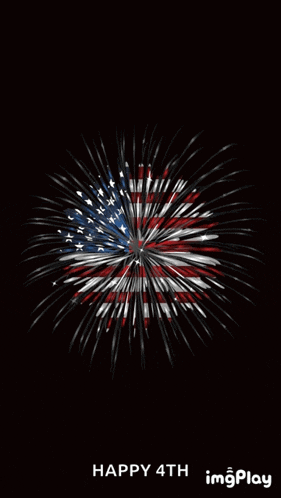 a fireworks display that says happy 4th imgplay on the bottom