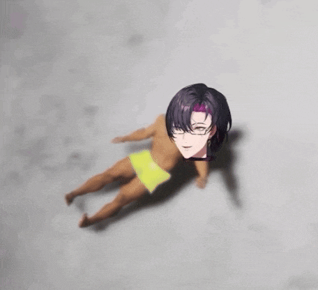 a cartoon character is laying on the ground with his head on the floor .