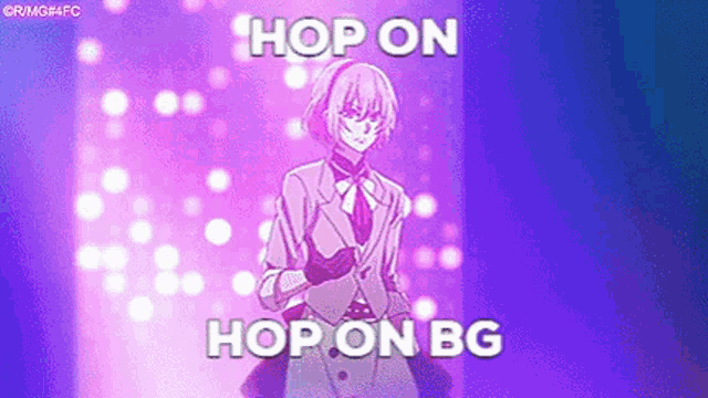 a man in a suit and tie is dancing on a stage in front of a purple light .