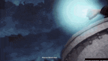 a screenshot of a video game that says akainu ' watch out '