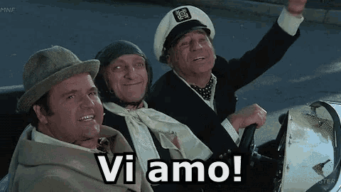 a group of men are sitting in a car and one of them is wearing a hat and tie .