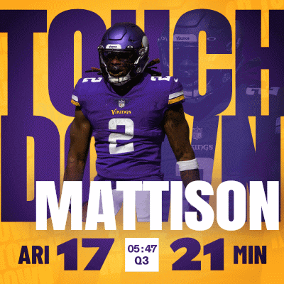 an advertisement for mattison shows him wearing a purple jersey