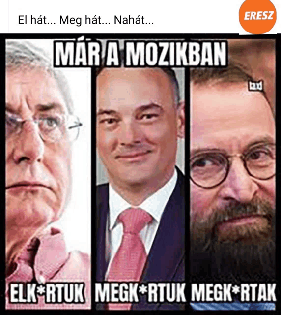 a picture of three men with the caption mar a mozikban