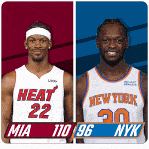 two basketball players one from the heat and one from the new york nyk