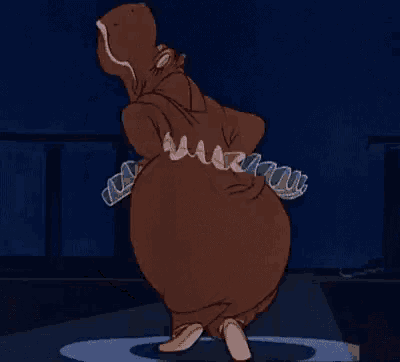 a cartoon hippo is dancing with the words dime lindura written on the bottom
