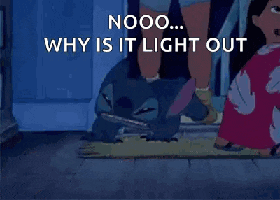 stitch from disney 's lilo and stitch is standing on a doorstep holding a pizza .