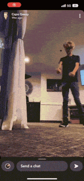 a phone screen shows a video of a man dancing and says capo geezy 19m ago