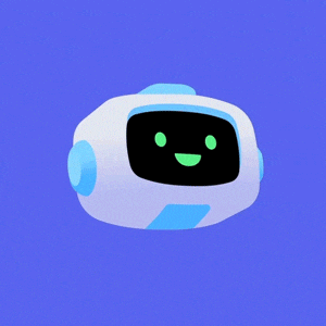 a robot head with three green dots on it 's face on a blue background