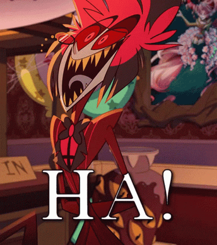 a poster of a cartoon character with the word ha written on it