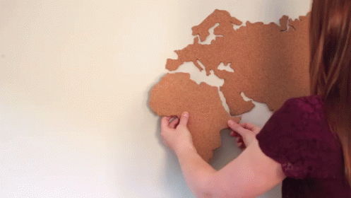 World Map Corkboard GIF - Worldmap Corkboard Diy GIFs
