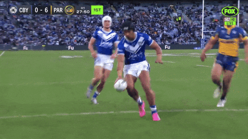 a fox live broadcast of a rugby game with a score of 0 to 6