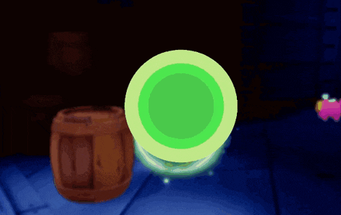 a cartoon drawing of a green and yellow circle