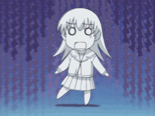 a drawing of a girl with a surprised look on her face