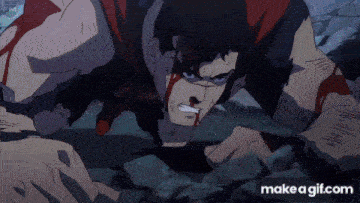 a cartoon of superman with blood coming out of his nose