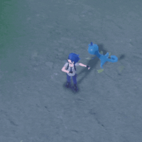 a video game character is standing in the dirt with three music notes surrounding him