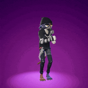 a cartoon character is wearing a black hoodie and striped sleeves