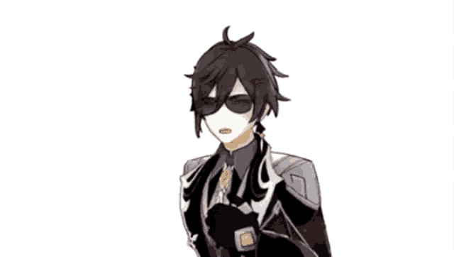 a cartoon of a boy wearing sunglasses and a suit .