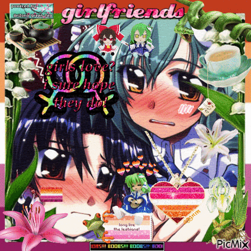 a collage of anime characters and the words girlfriends