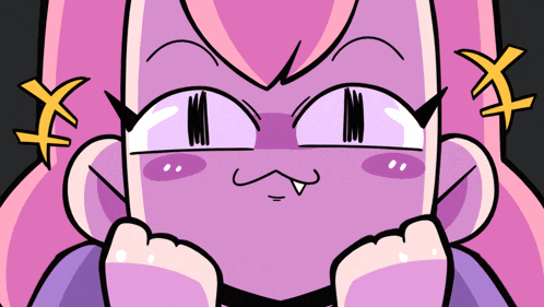 a cartoon drawing of a girl making a funny face with her hands on her face