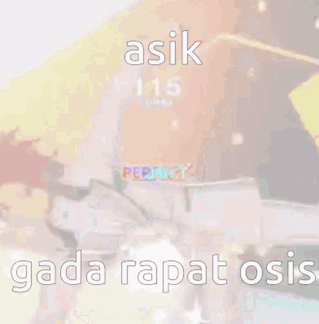 a cartoon of a man falling down with the words asik dada rapat osis written below him
