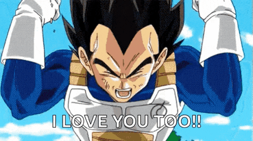 a cartoon character is saying i love you too .