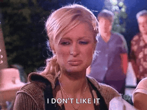 a woman is crying and saying `` i don t like it '' .