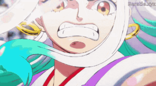 a close up of a woman 's face with the words " barada.xyz " written on the bottom