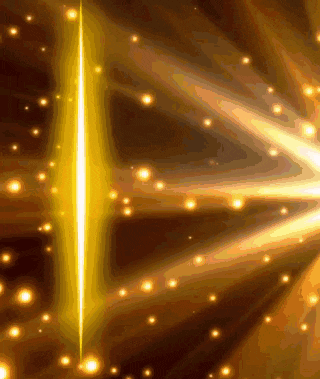 a bright yellow light is shining through a dark background