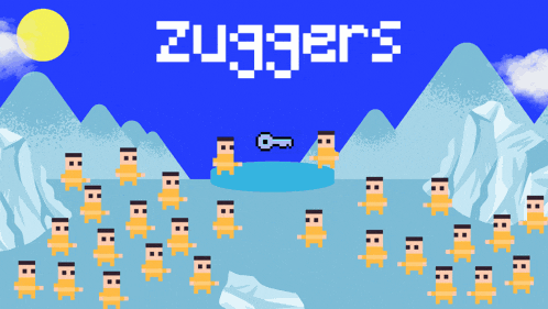 a game called zuggers is being played on a screen