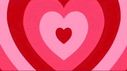 a red and pink heart surrounded by pink circles
