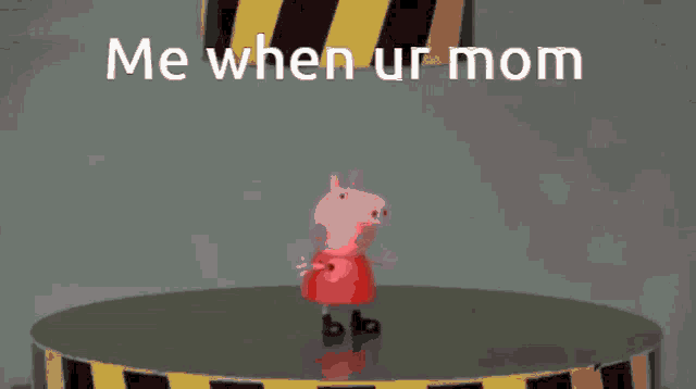 a picture of a pig with the words me when ur mom