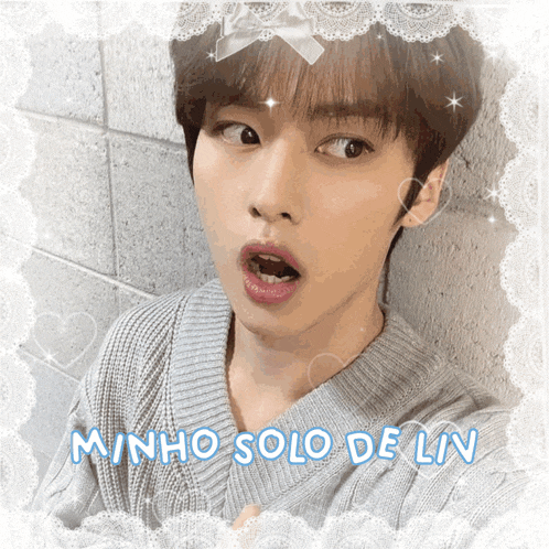 a picture of minho solo de lin with a lace border