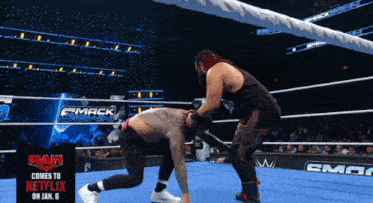 a wrestling match is being advertised on netflix on january 6