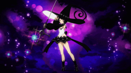 a girl in a witch costume is holding a stick with the letters x and x on it