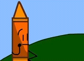 a cartoon drawing of a crayon with an arrow through it 's head .