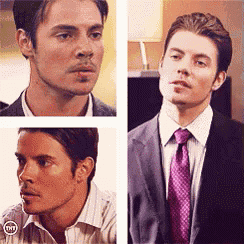 three images of a man in a suit and tie with tnt written on the bottom right