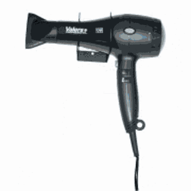 a hair dryer with a mirror attached to it on a blue background