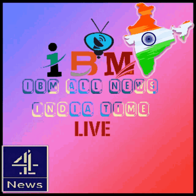 an advertisement for ibm all news india time live with a map of india