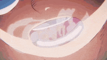 a close up of a cartoon character 's face with swirls on it 's eyes .