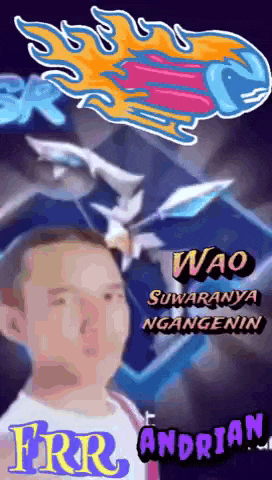 a cartoon drawing of a boy with the name andrian on it