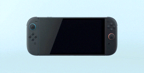 a black nintendo switch with a blue and red button on the bottom