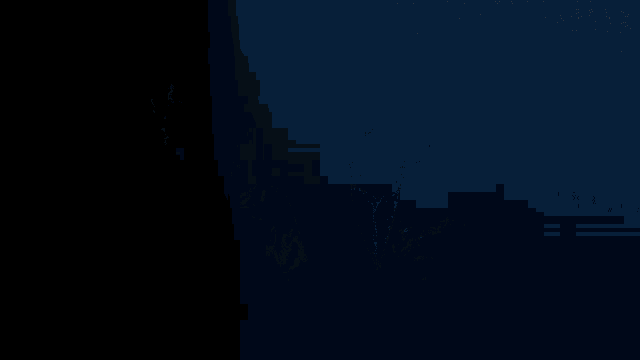 two men standing next to each other in the dark with their eyes closed