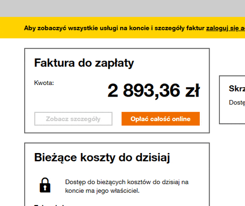 a screenshot of a website that says faktura do zapłaty on it