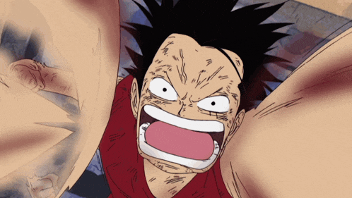 a close up of a cartoon character with a huge smile on his face