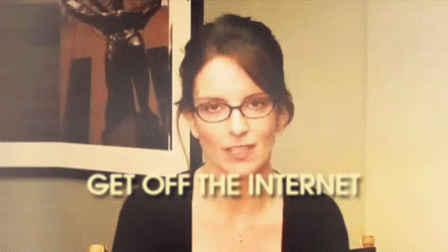 Get Off The Internet Time To Go To Bed GIF - Get Off The Internet Time To Go To Bed Tina Fey GIFs