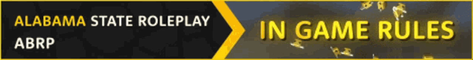 a banner that says alabama state roleplay in game rule arrp