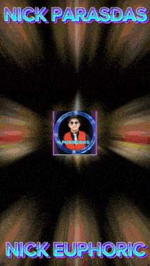 a poster for nick euphoric with a picture of a man in a red jacket