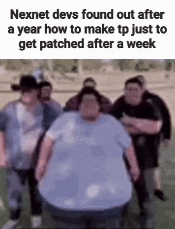 a group of fat men are standing next to each other .