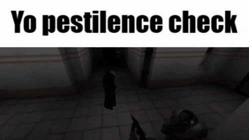 a screenshot of a video game with the words yo pestilence check above it