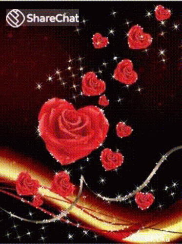 दिल गुलाब GIF - दिल गुलाब चमचमातेतारे GIFs